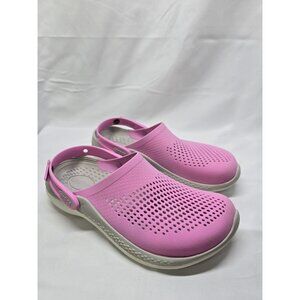 Crocs Literide 360 Unisex Clog Womens size 11/ Mens 9 TAFFY PINK/ WHITE